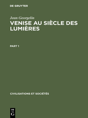 cover image of Venise au siècle des lumières